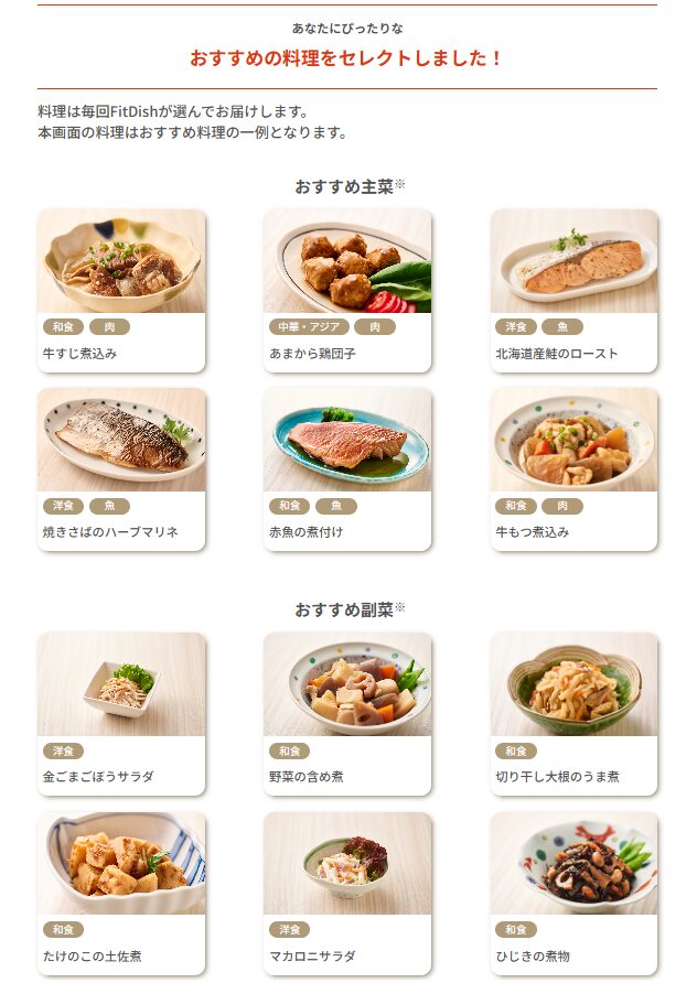 FitDishのメニュー画像